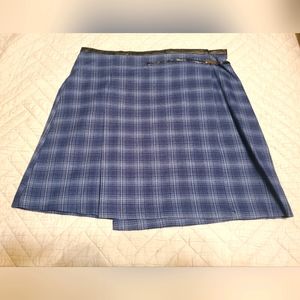 Exact Change blue plaid mini skirt